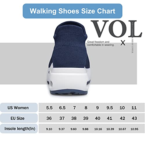 Women's Walking Shoes Sock Sneakers Slip On Casual E4485