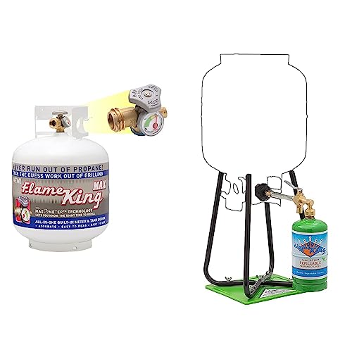 Flame King 20 lb Steel Propane Tank Cylinder and (2-Pack) Flame King Refillable 1LB Propane Cylinders