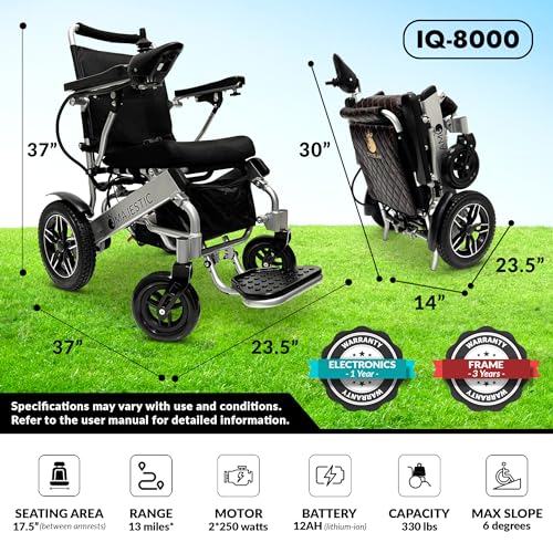 Foldable Electric Wheelchair for Adults, Lightweight Portable Power Chair N236