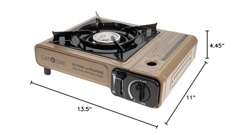 Propane or Butane Dual Fuel Portable Camping Stove with Carrying Case G16594