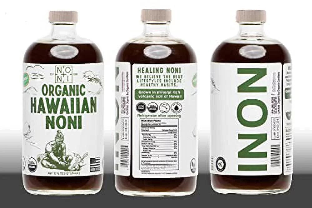 Organic Hawaiian Noni Juice, 4 x 32oz Glass Bottles V35731