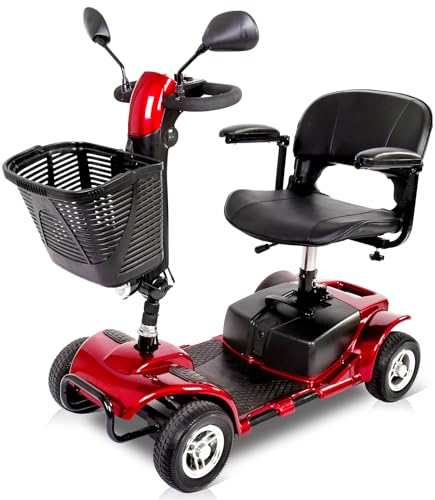 Mobility-Scooters-for-Adults, Powered Mobility Scooter Seniors, All Terrain Motorized Scooter with Seat, Folding Power Wheelchair, 4 Wheel Foldable Electric Scooter-2024 New