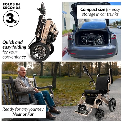 Foldable Electric Wheelchair for Adults, Lightweight Portable Power Chair N236