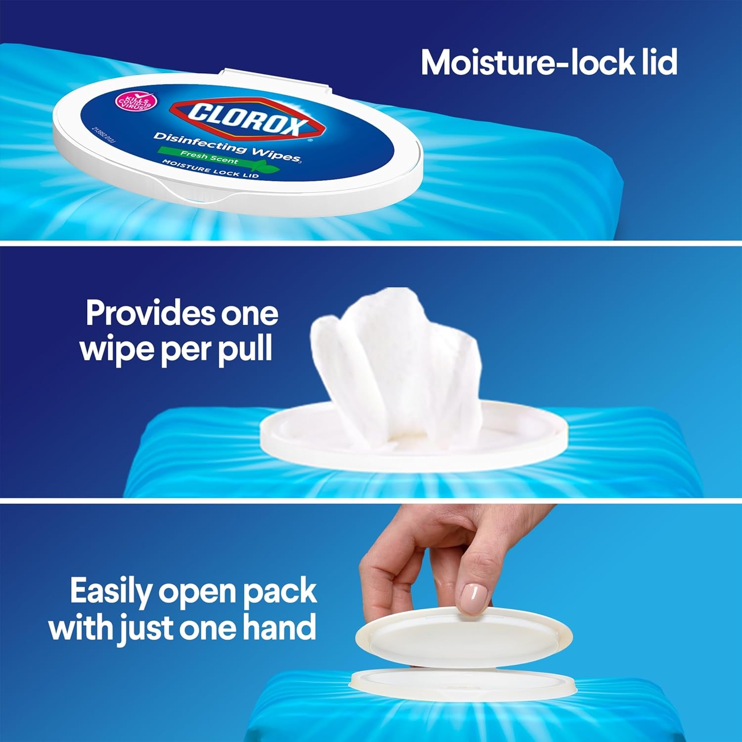 Disinfecting Wipes, Bleach Free, Fresh Scent, 75 Count S89847