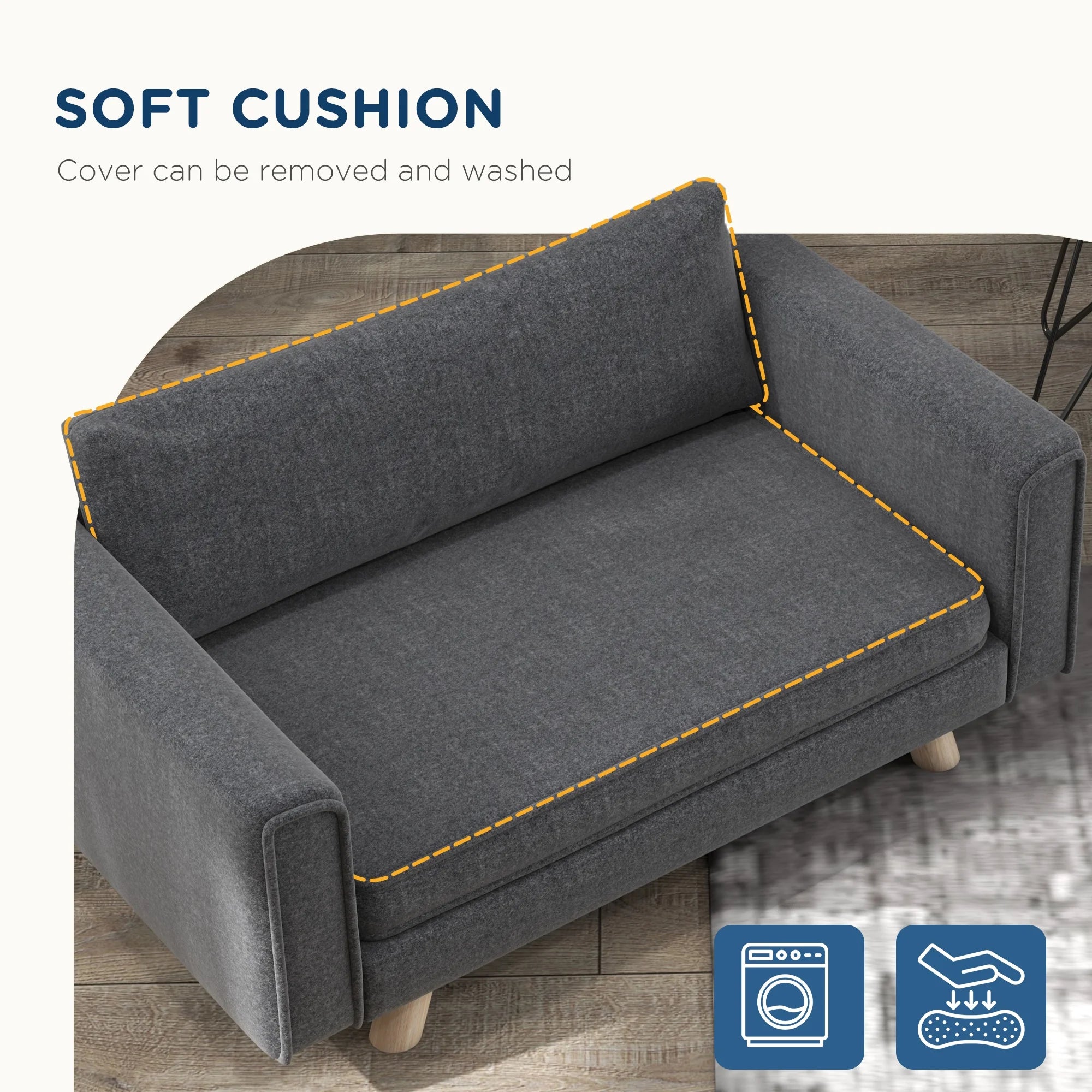 Elevated Dog Sofa for Small and Medium Dogs, Gray S827630