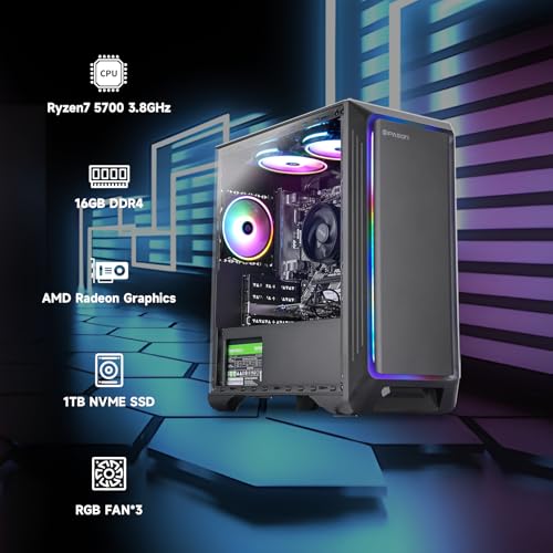 Gaming Desktop PC with AMD Ryzen 7, 1TB SSD, 16GB RAM D879