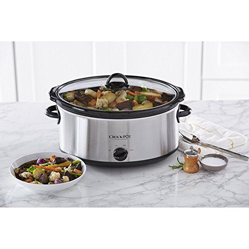 7 Quart Oval Manual Slow Cooker, Stainless Steel J78104