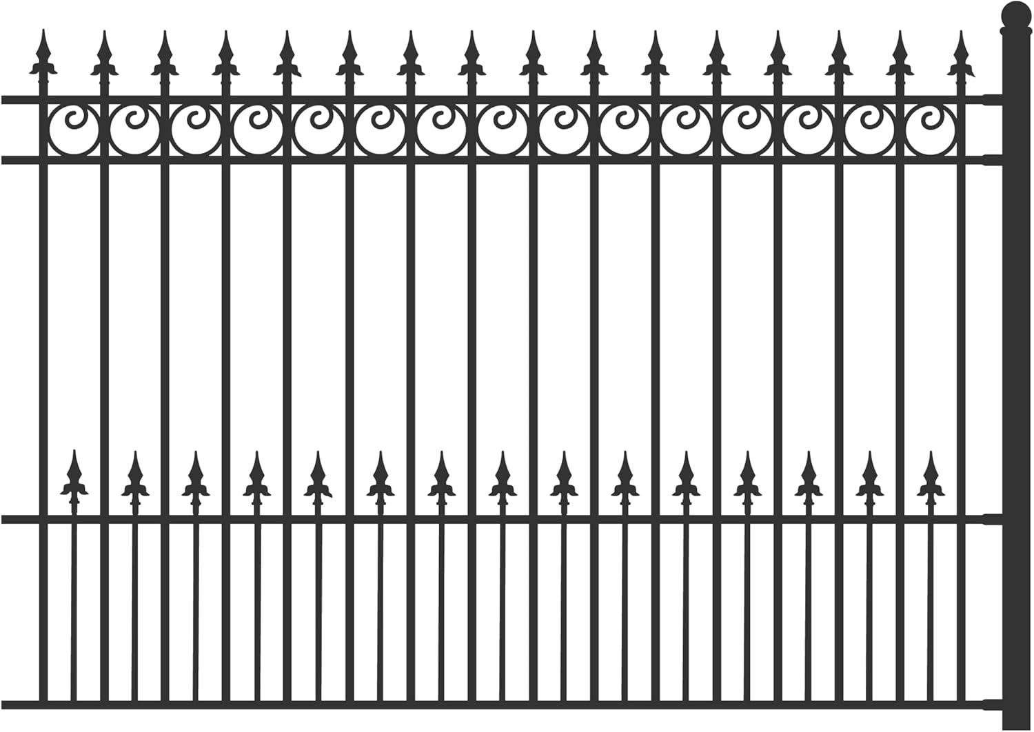 Steel Security Fence Kit 4-Panel Anti-Rust Garden Fencing J900