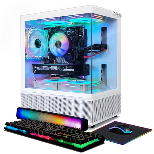 STGAubron Gaming Desktop PC,Radeon RX 580 16G GDDR5,Intel Core i7-6700 up to 4.0G,32G DDR4,2T SSD,600M WiFi,BT 5.0,RGB Fan x 3,RGB Keyboard&Mouse,RGB Mouse Pad,RGB BT Sound Bar,W10H64