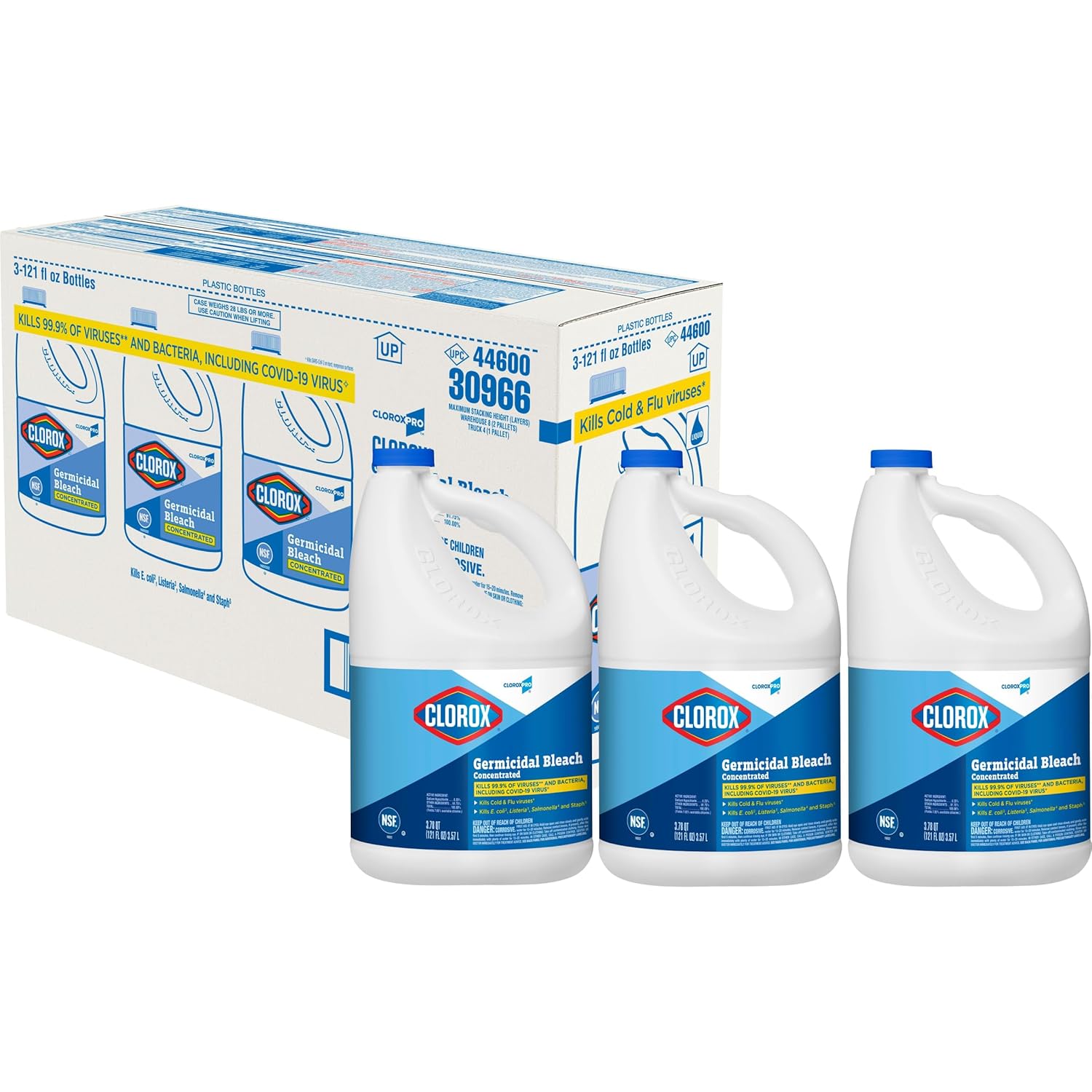 Germicidal Bleach, 121 Ounce Bottle, Pack of 3 T356