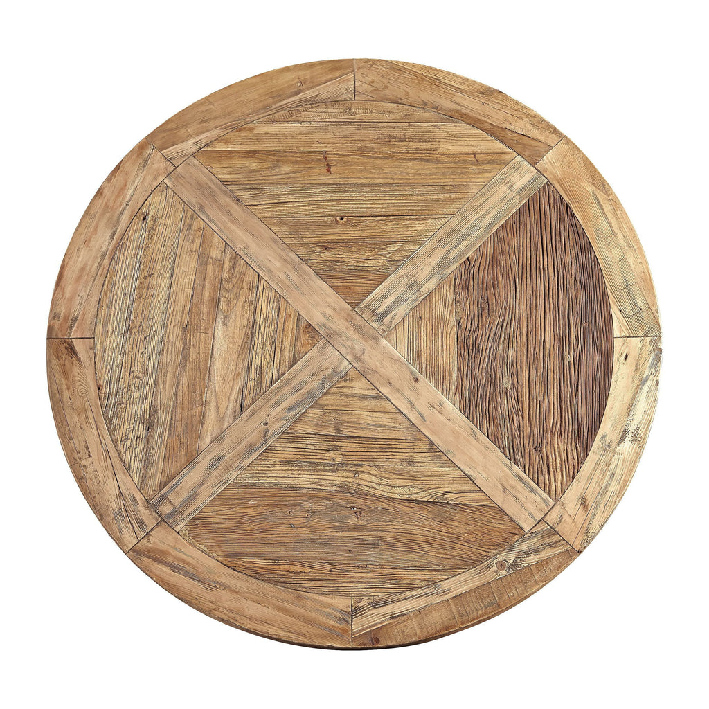 Reclaimed Elm Round Dining Table, 60-inch E732254