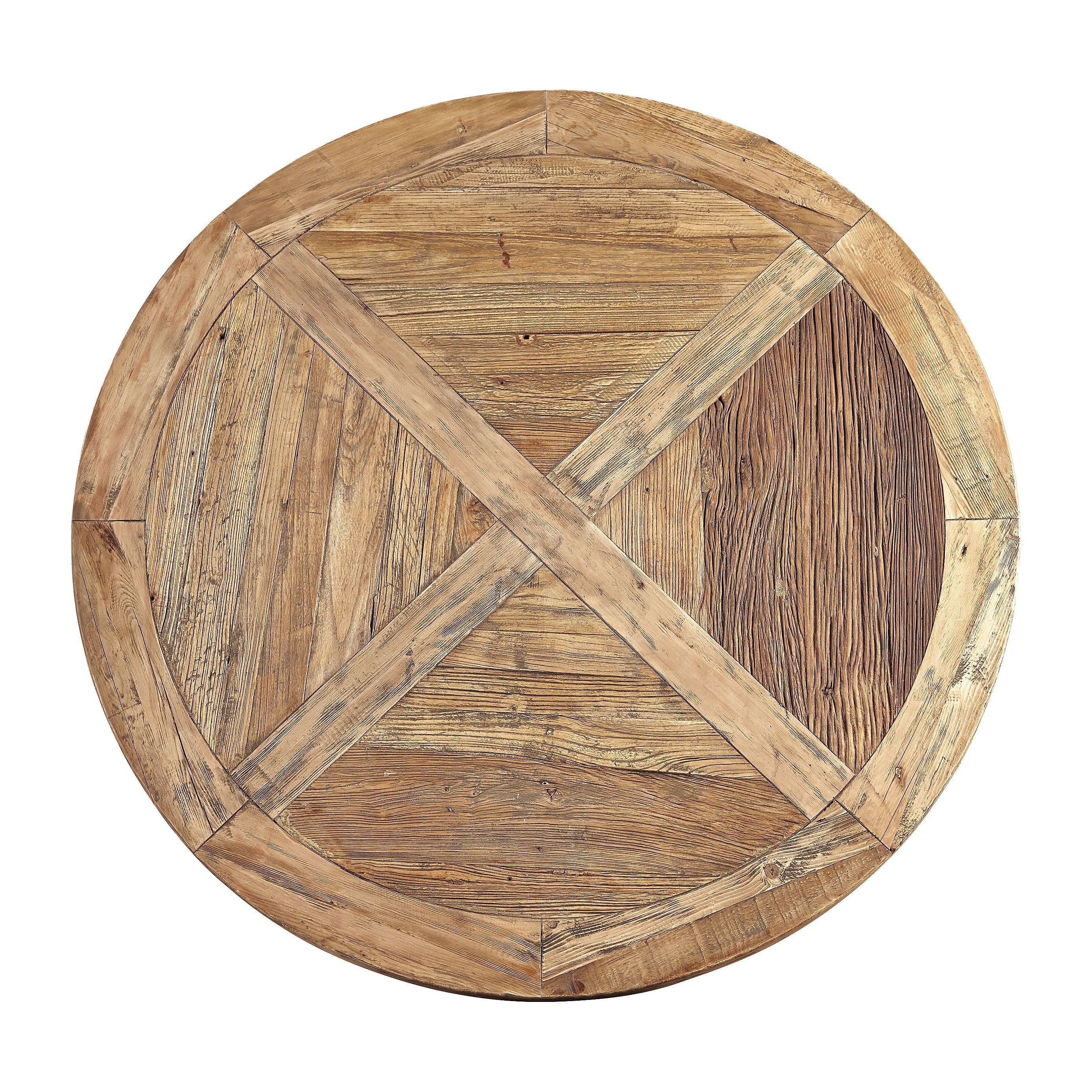 Reclaimed Elm Round Dining Table, 60-inch E732254