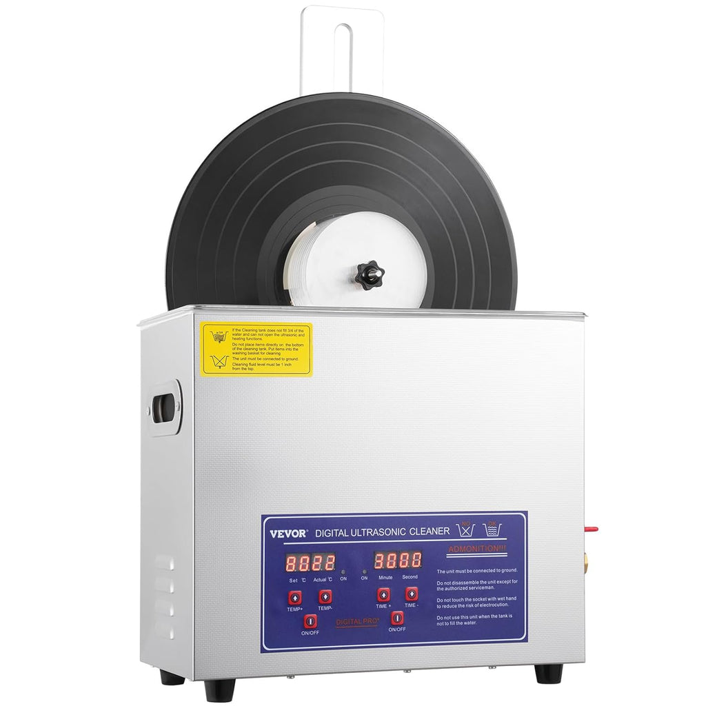 Ultrasonic Vinyl Record Cleaner, 6L, 180W with Drying Rack I690454