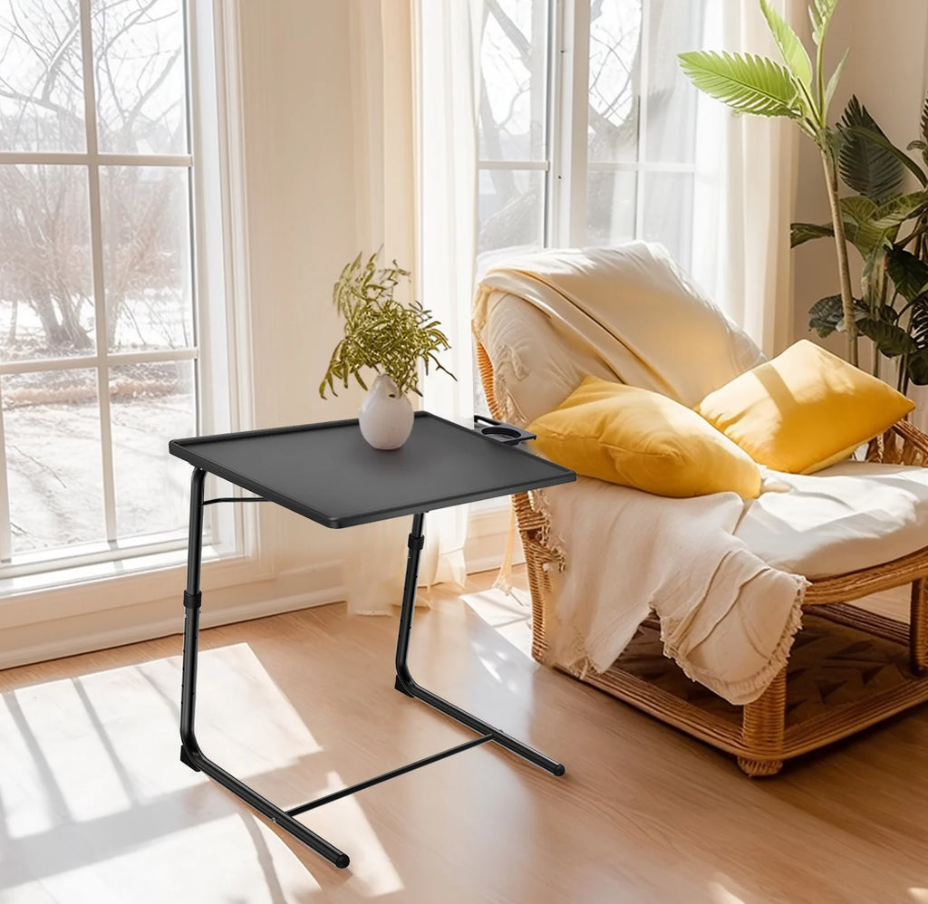 Folding Tray Table with Adjustable Height and Cup Holder O812410