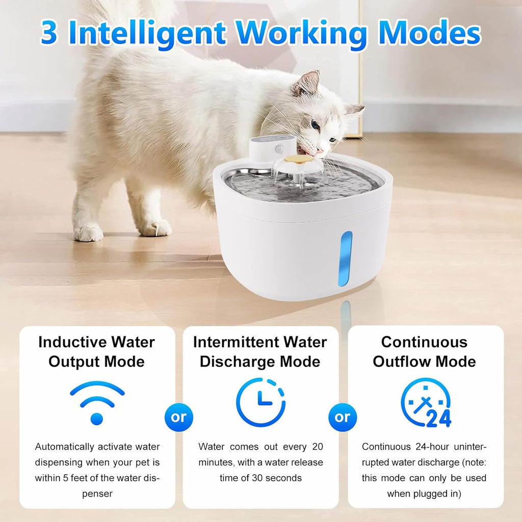 Automatic Dog Water Dispenser with Stainless Steel Tray, 2.6L Z656188