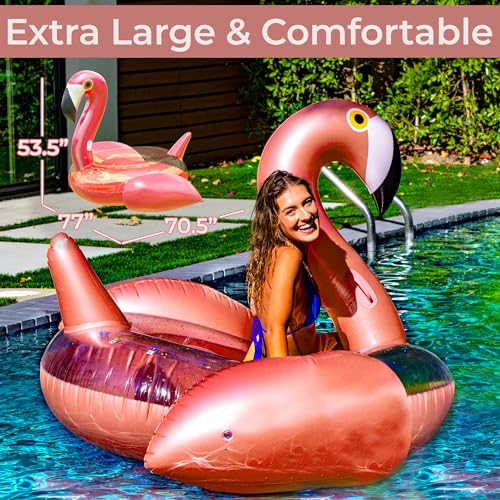 Giant Pink Flamingo Pool Float for Adults & Kids E16874