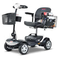 Folding Mobility Scooter for Seniors 4 Wheel Scooter for Adults Electric Medical Scooter Compact for Travel - Electric Powered Wheelchair Device - Compact Heavy Duty Mobile (Black)