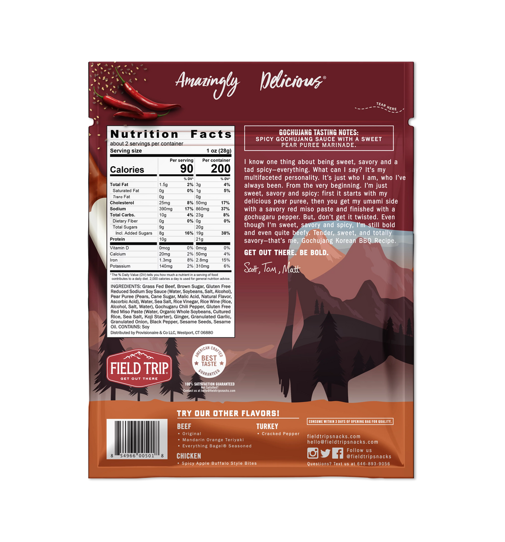 Beef Jerky Gochujang Korea Style BBQ 2.2oz 4pk O8315