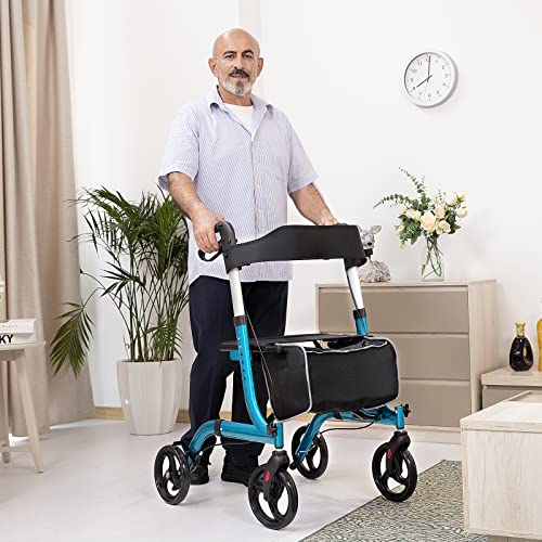 Rollator Walker for Seniors, Folding with Seat and 8-Inch Wheels O659