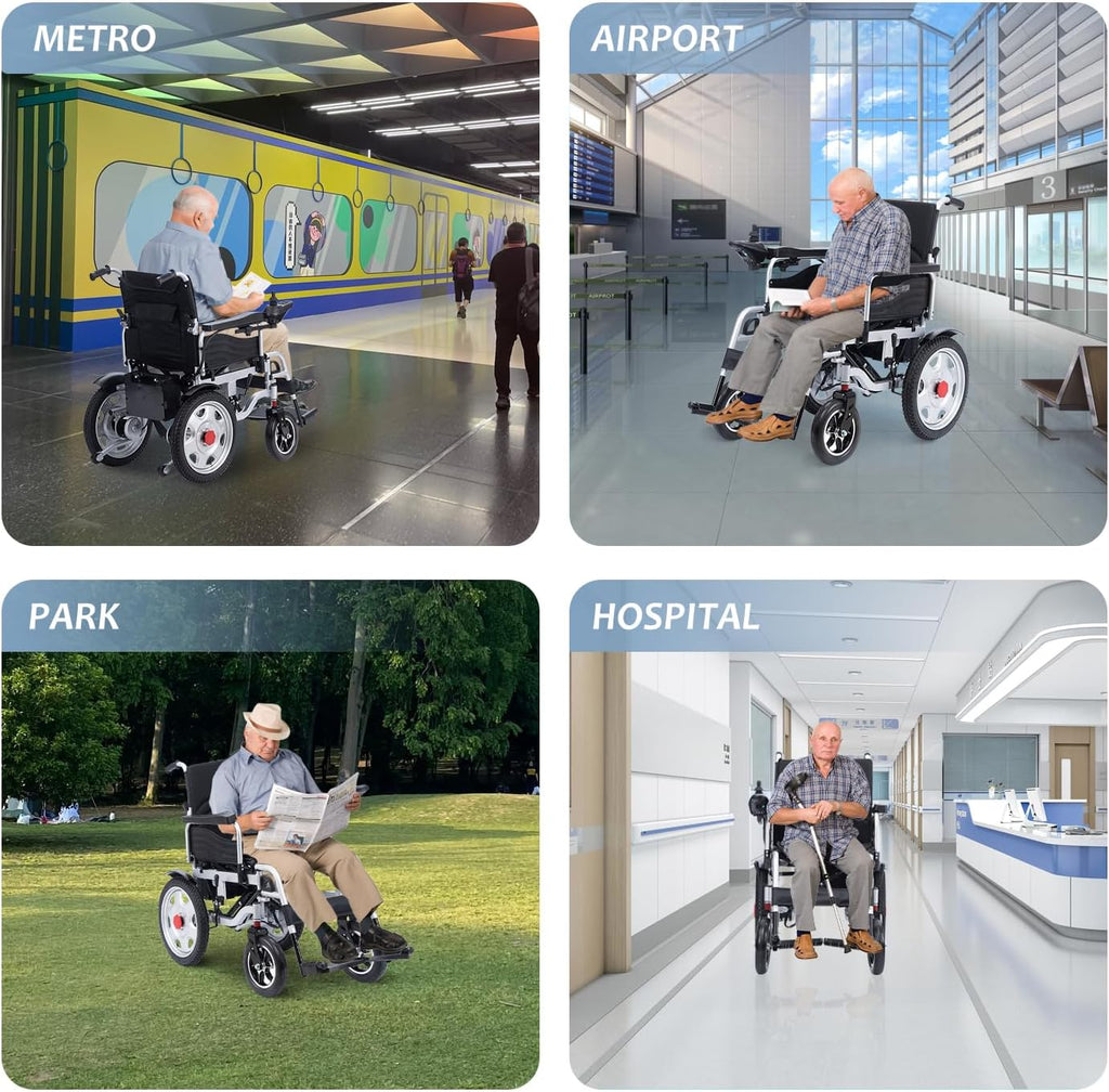 Foldable Electric Wheelchair for Adults, 500W Motor, 20 Mile Range P963494