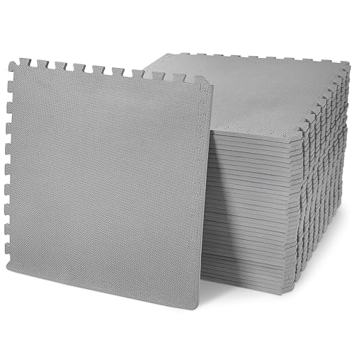 1" Thick EVA Interlocking Foam Gym Flooring Mat, 6 Tiles, Black M5857