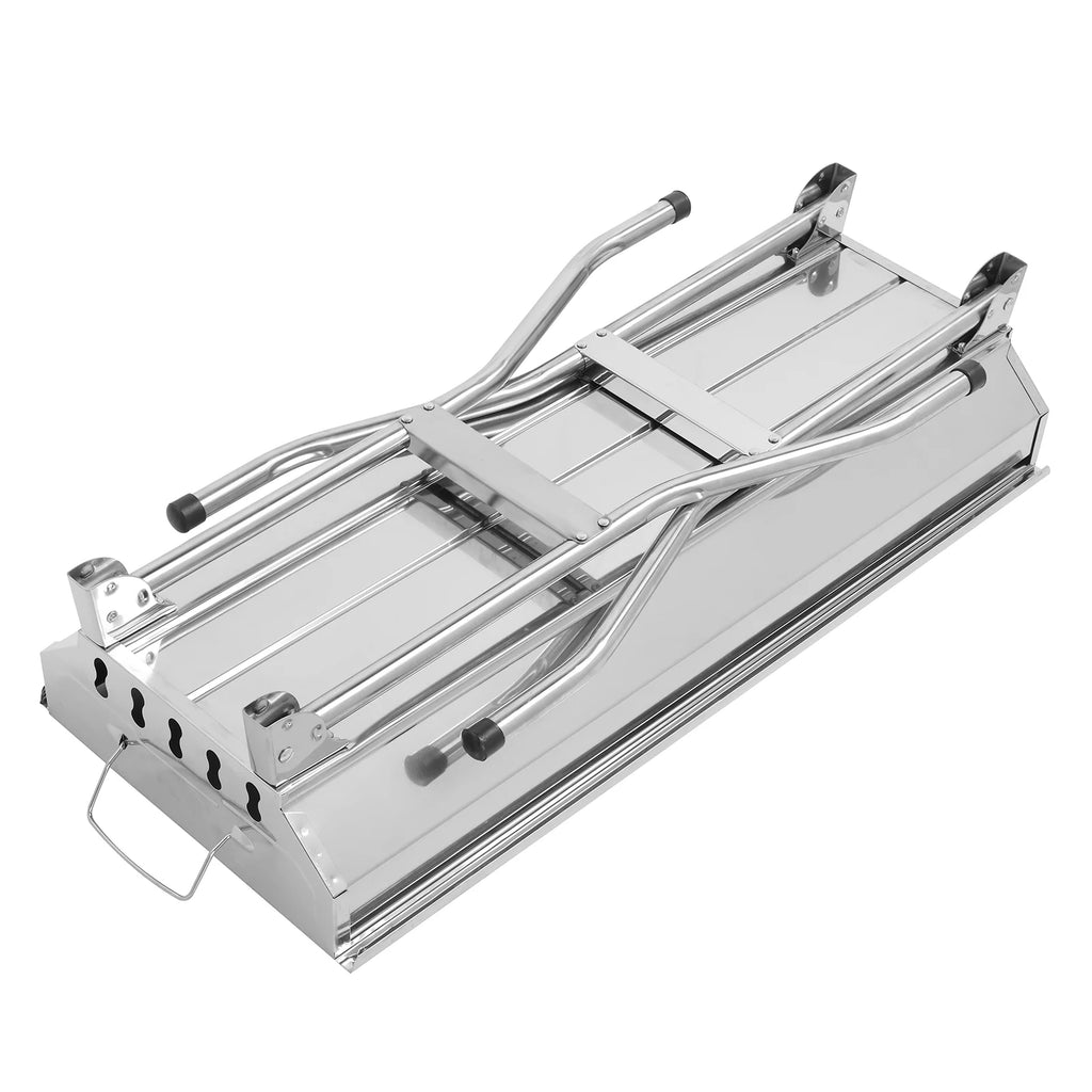Outdoor Barbecue Portable Charcoal Grill, Stainless Steel, Foldable Y414362