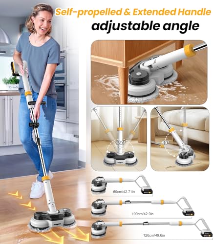 Cordless Electric Mop with 6000mAh Battery, Spin Scrubber for Floor Cleaning U360