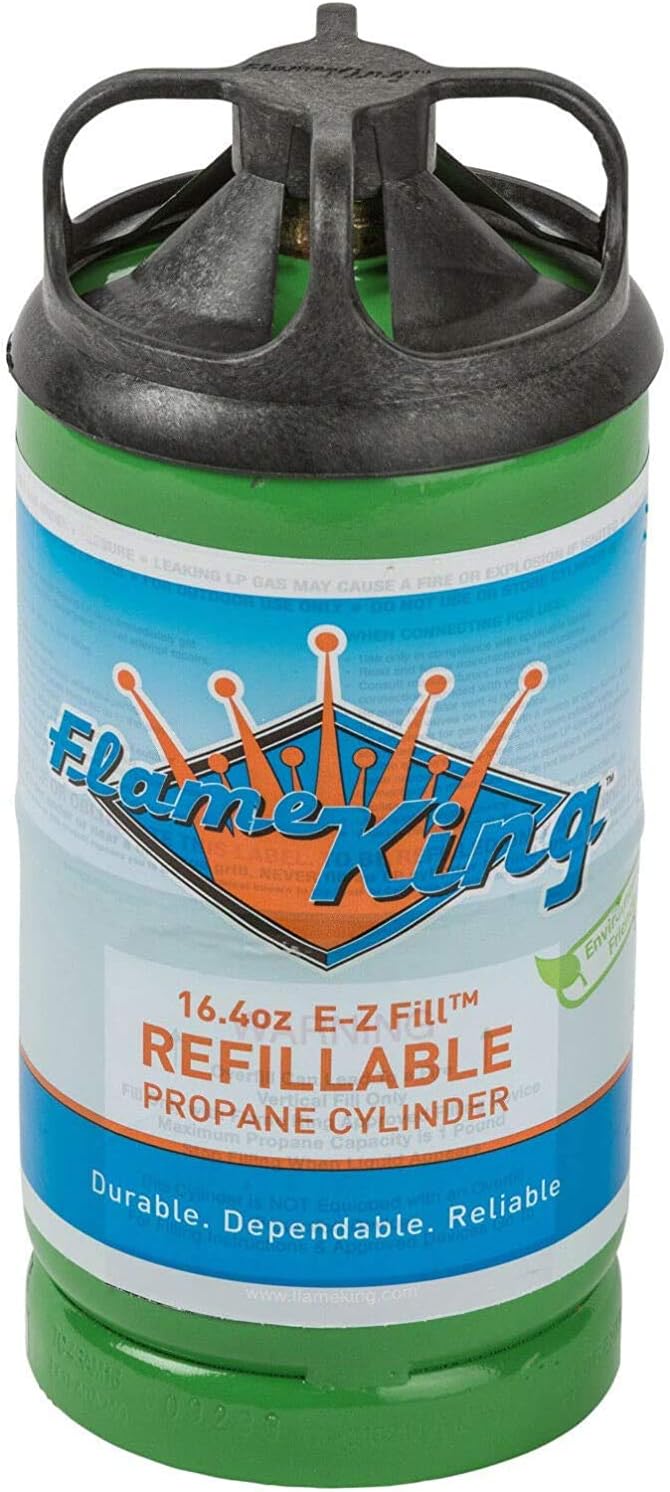 Refillable 1LB Empty Propane Cylinder Tanks (2-Pack) with Refill Kit and CGA600 Connection Z699976