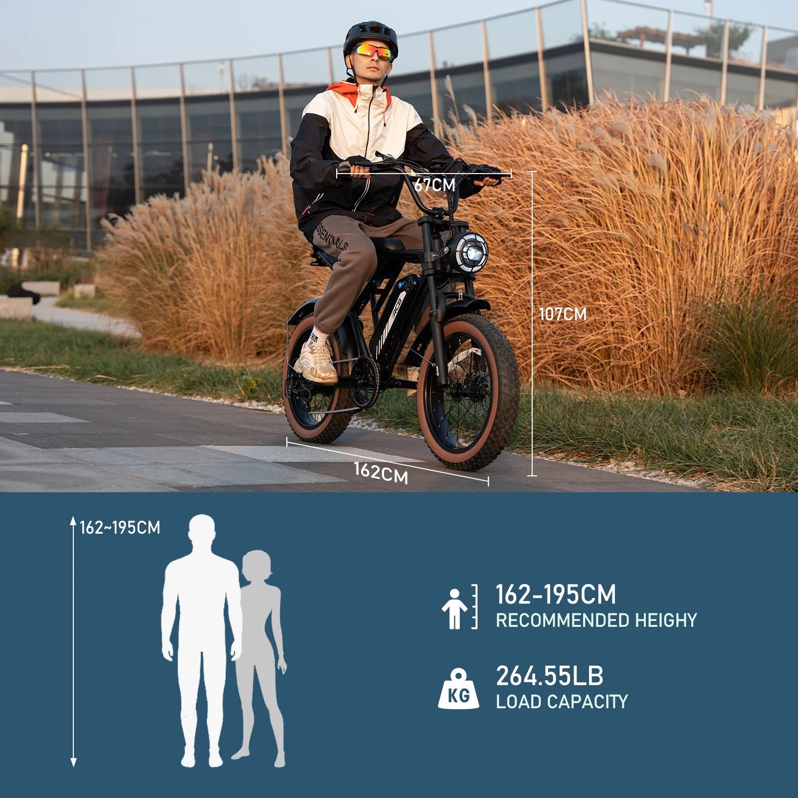 Electric Bike for Adults, 48V 15Ah Removable Battery, 20" Fat Tire Mountain Bicycle H86130