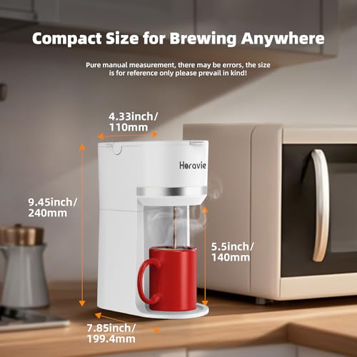 Single Serve Coffee Maker for K Cup and Ground Coffee, 6 to 12 oz Brew Sizes, Black D464070