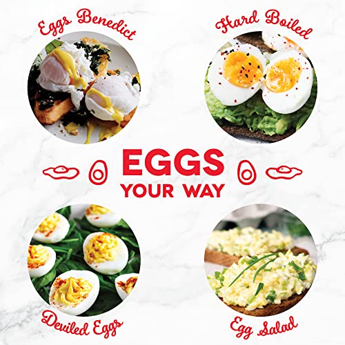 Rapid Egg Cooker for 6 Eggs, Hard Boiled, Poached, Scrambled, or Omelets, Auto Shut Off - Black O7665