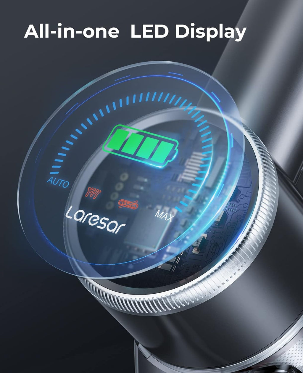 Cordless Vacuum Cleaner, 33Kpa Stick Handheld with LED Screen, for Carpet and Hardwood Floor E72016