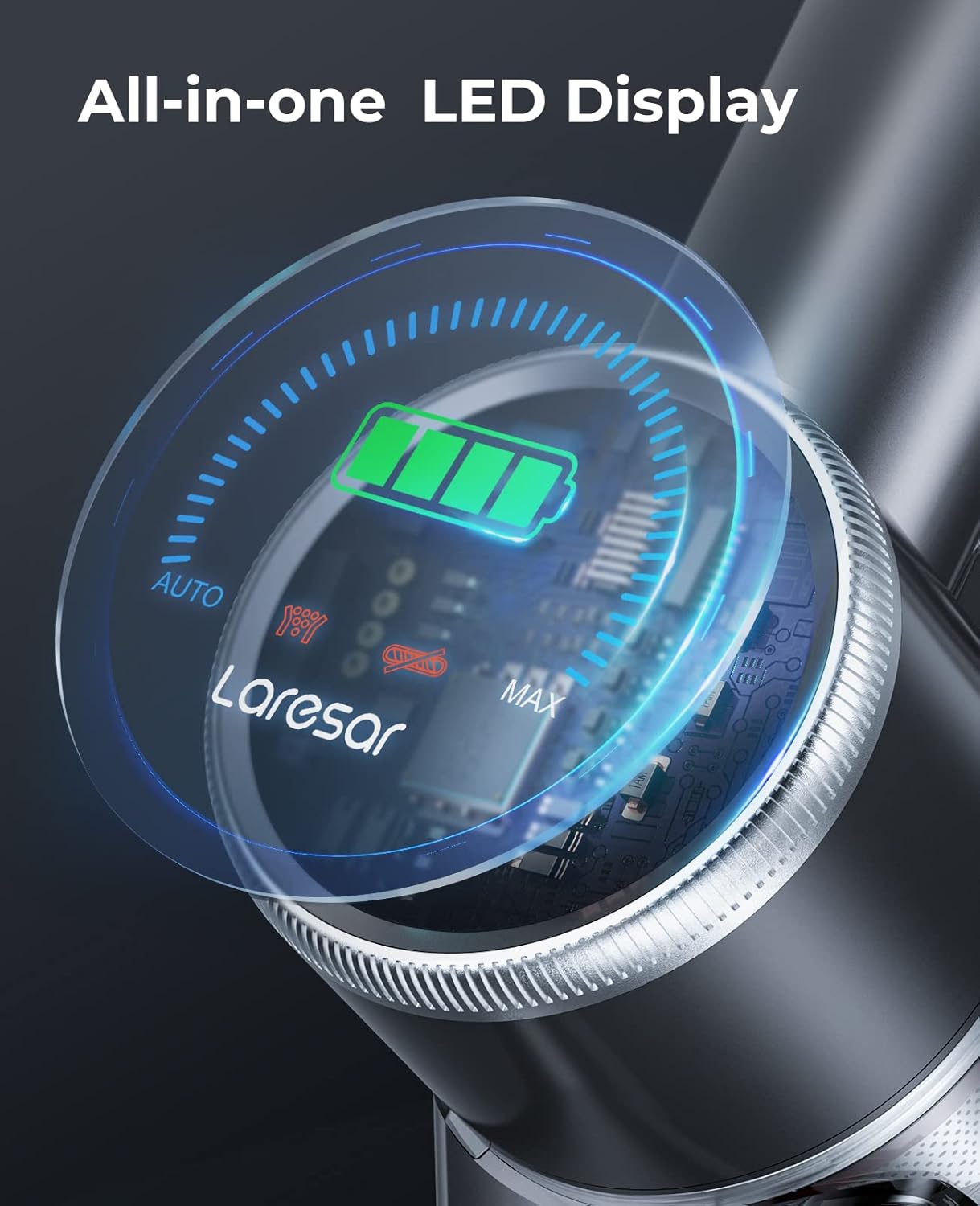 Cordless Vacuum Cleaner, 33Kpa Stick Handheld with LED Screen, for Carpet and Hardwood Floor E72016