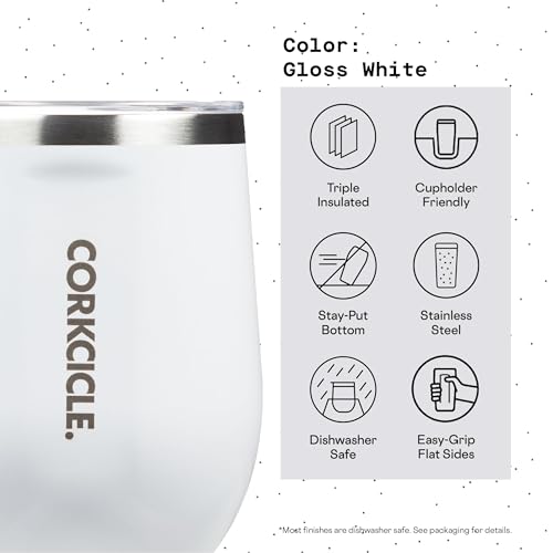 Insulated Stemless Wine Glass Tumbler, 12 oz, Stainless Steel, Powder Blue T624