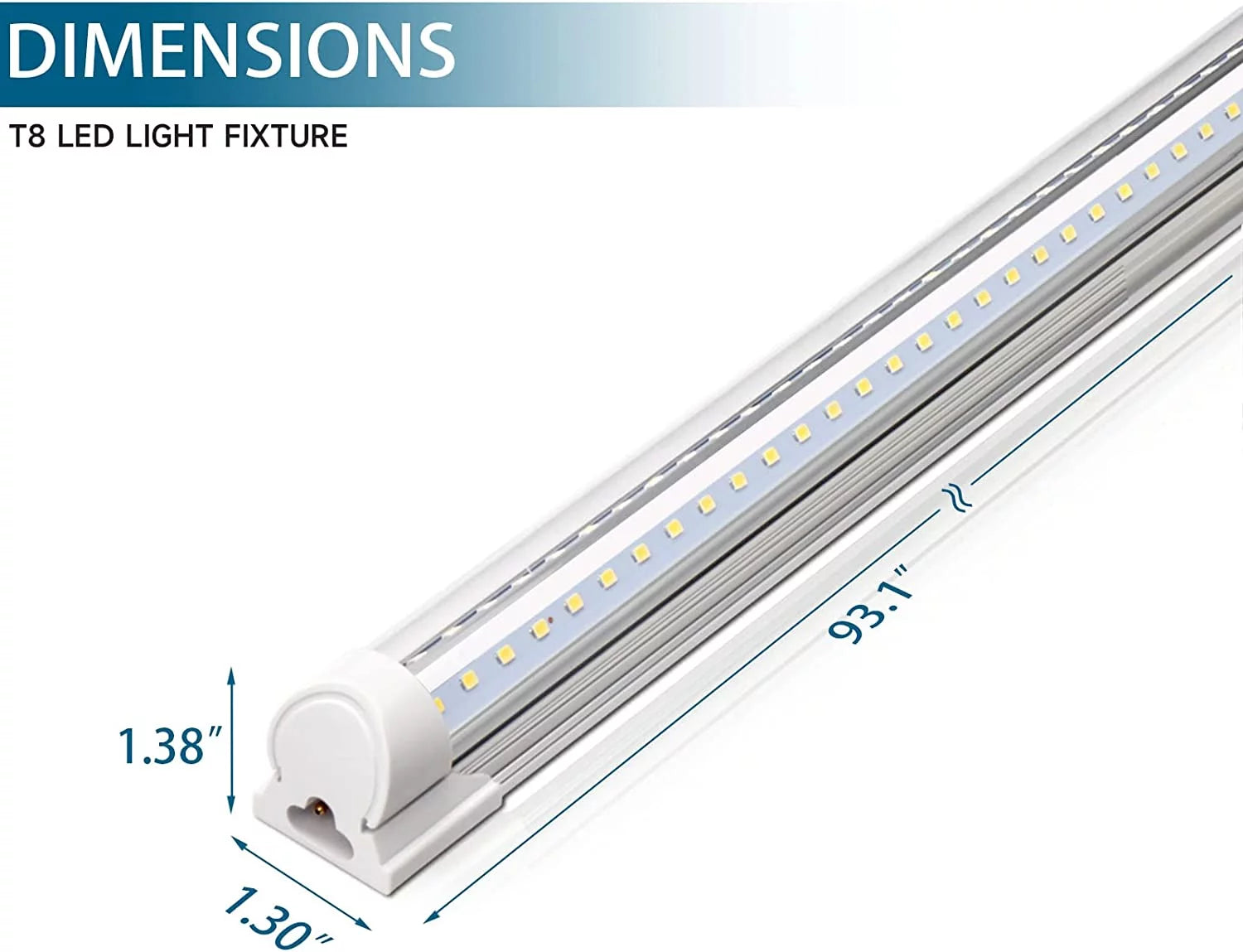 8FT LED Shop Light, 72W 9000LM 5000K, Linkable, 4 Pack D127