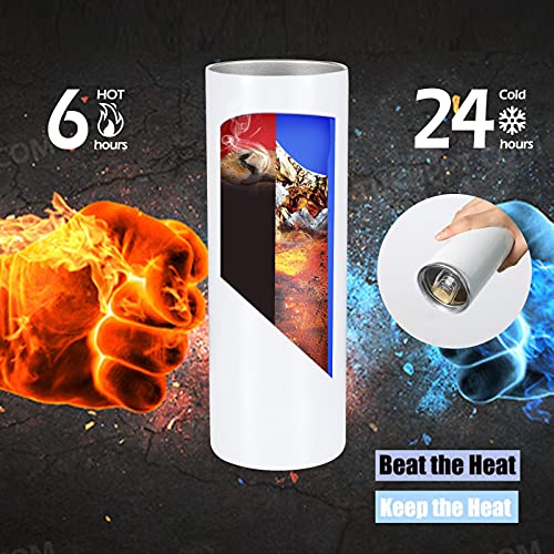20oz Sublimation Tumblers Bulk with Shrink Wrap Films and Straws T387584