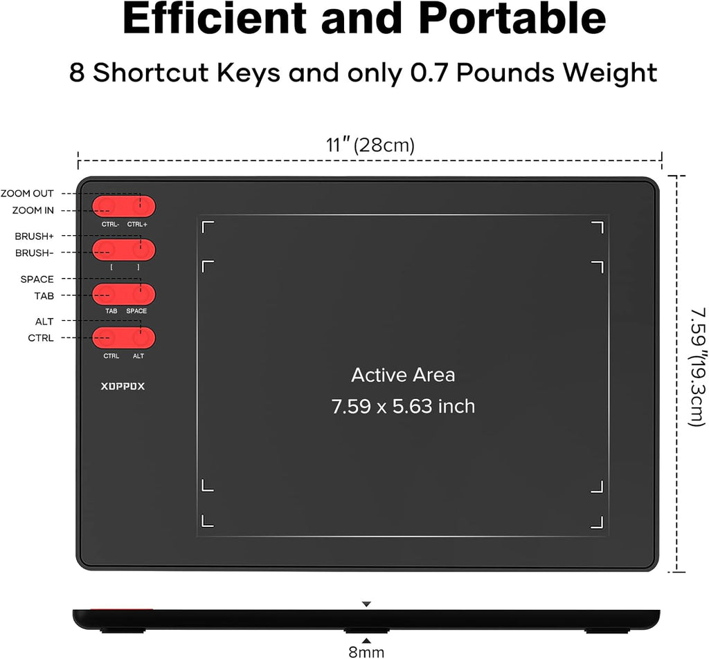 Graphics Drawing Tablet with 8 x 6 Inch Active Area and 8192 Level Pen K115593