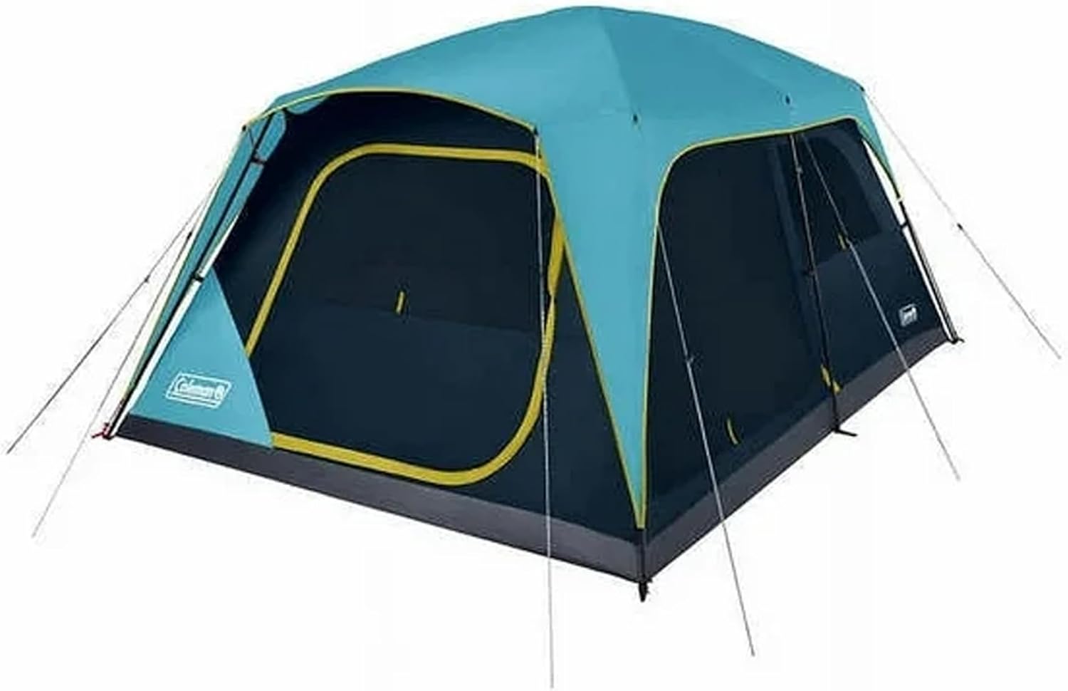 Coleman Skylodge 10-Person Instant Camping Tent with E-Port, Mesh Storage Pockets, Ground Vent, WeatherTec System, and Carry Bag, Blue and Black