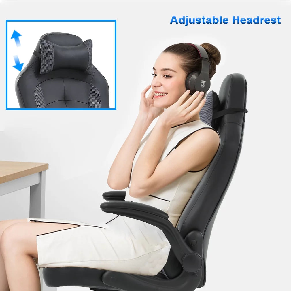 Adjustable Ergonomic Swivel Gaming Chair, Grey V824