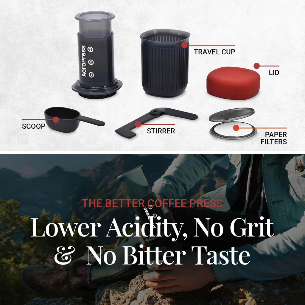 Travel Coffee Press Kit - 3-in-1 Portable Coffee Maker for Camping P9269