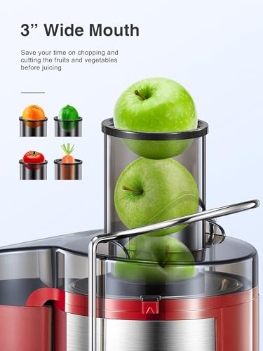 Juicer Machine, 800W Centrifugal Extractor with Wide Mouth Feed Chute, Stainless Steel, BPA-free V753