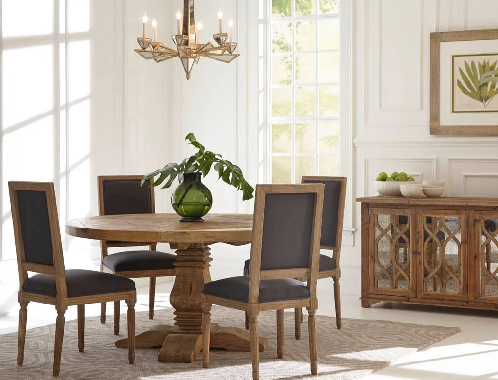 Reclaimed Elm Round Dining Table, 60-inch E732254