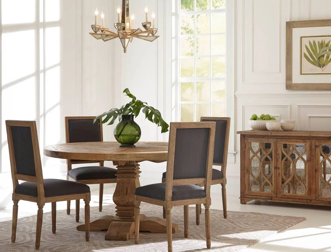 Reclaimed Elm Round Dining Table, 60-inch E732254