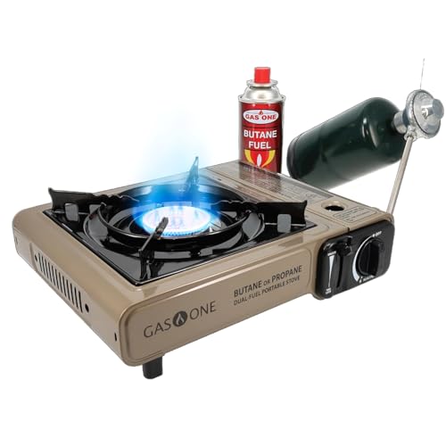 Propane or Butane Dual Fuel Portable Camping Stove with Carrying Case G16594