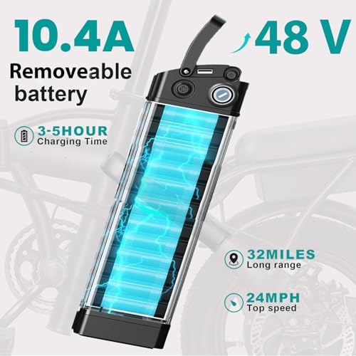 Foldable Electric Bike for Adults, 560W Motor, 48V Battery, 24MPH J5055