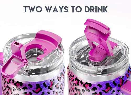 32 oz Insulated Tumbler with Handle, Lid and Straw, Stainless Steel Travel Mug U400