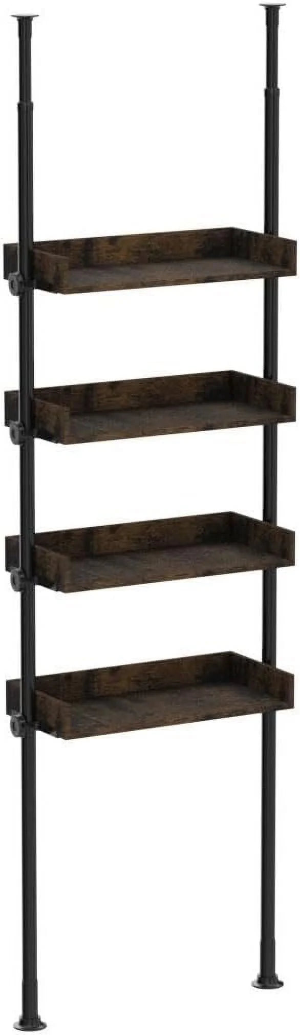Over-the-Toilet Storage, 4-Tier Adjustable Wood Shelves, Rustic Brown U368492