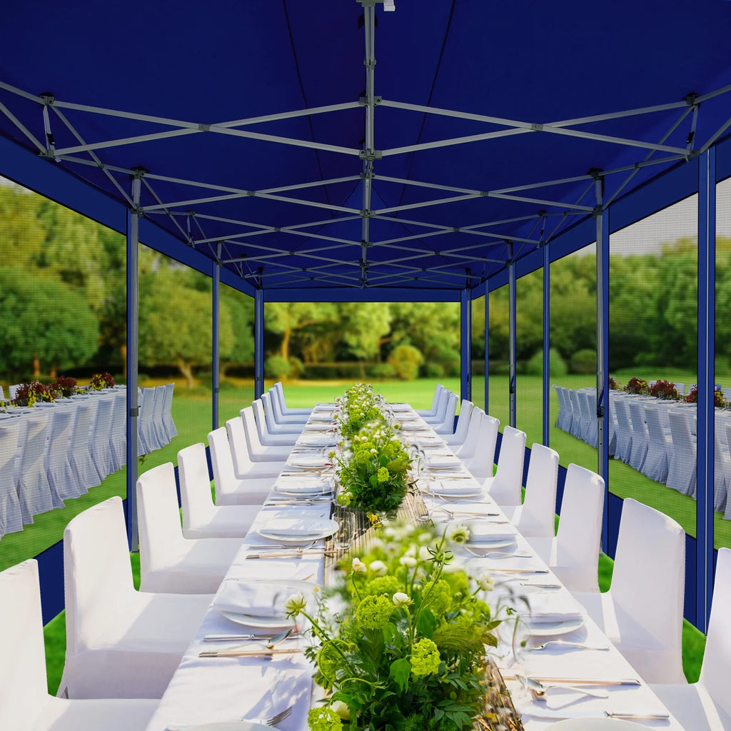 10x30 Pop Up Canopy Tent with Netting and Sidewalls, Waterproof, Outdoor Party Gazebo G34362
