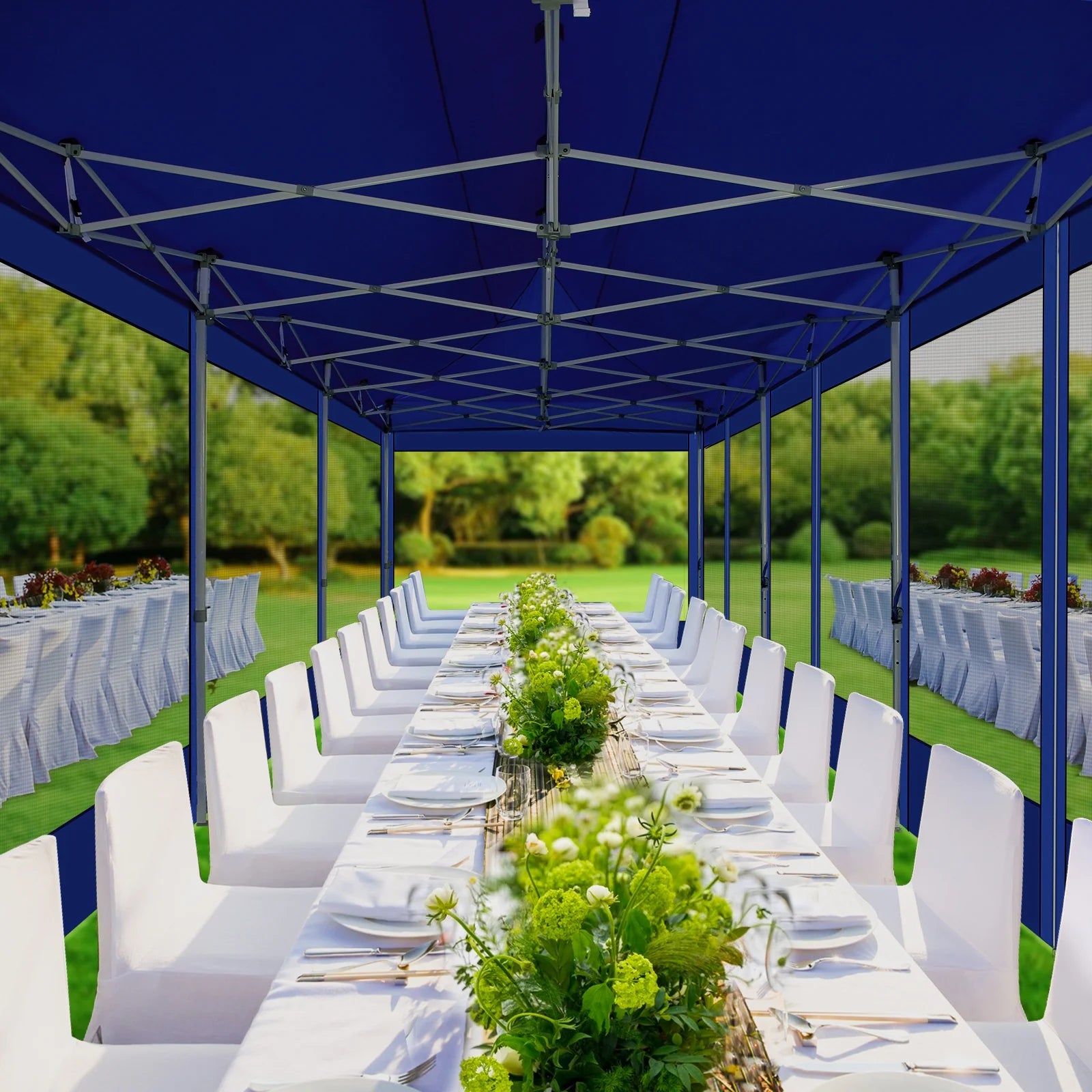 10x30 Pop Up Canopy Tent with Netting and Sidewalls, Waterproof, Outdoor Party Gazebo G34362