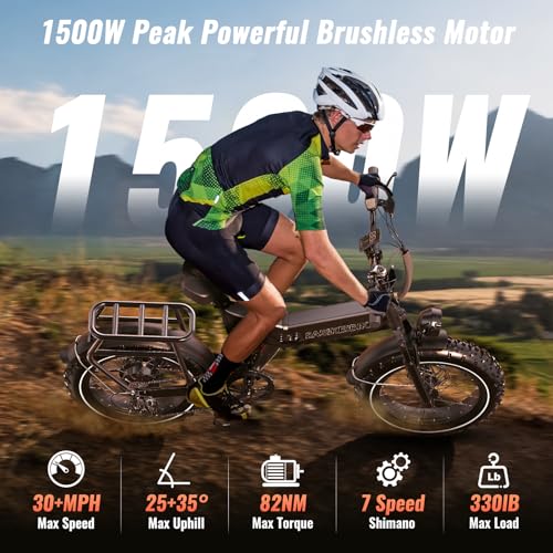 Folding Electric Bike for Adults Full Suspension, 20" Fat Tire D6225
